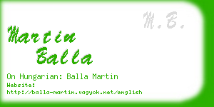 martin balla business card